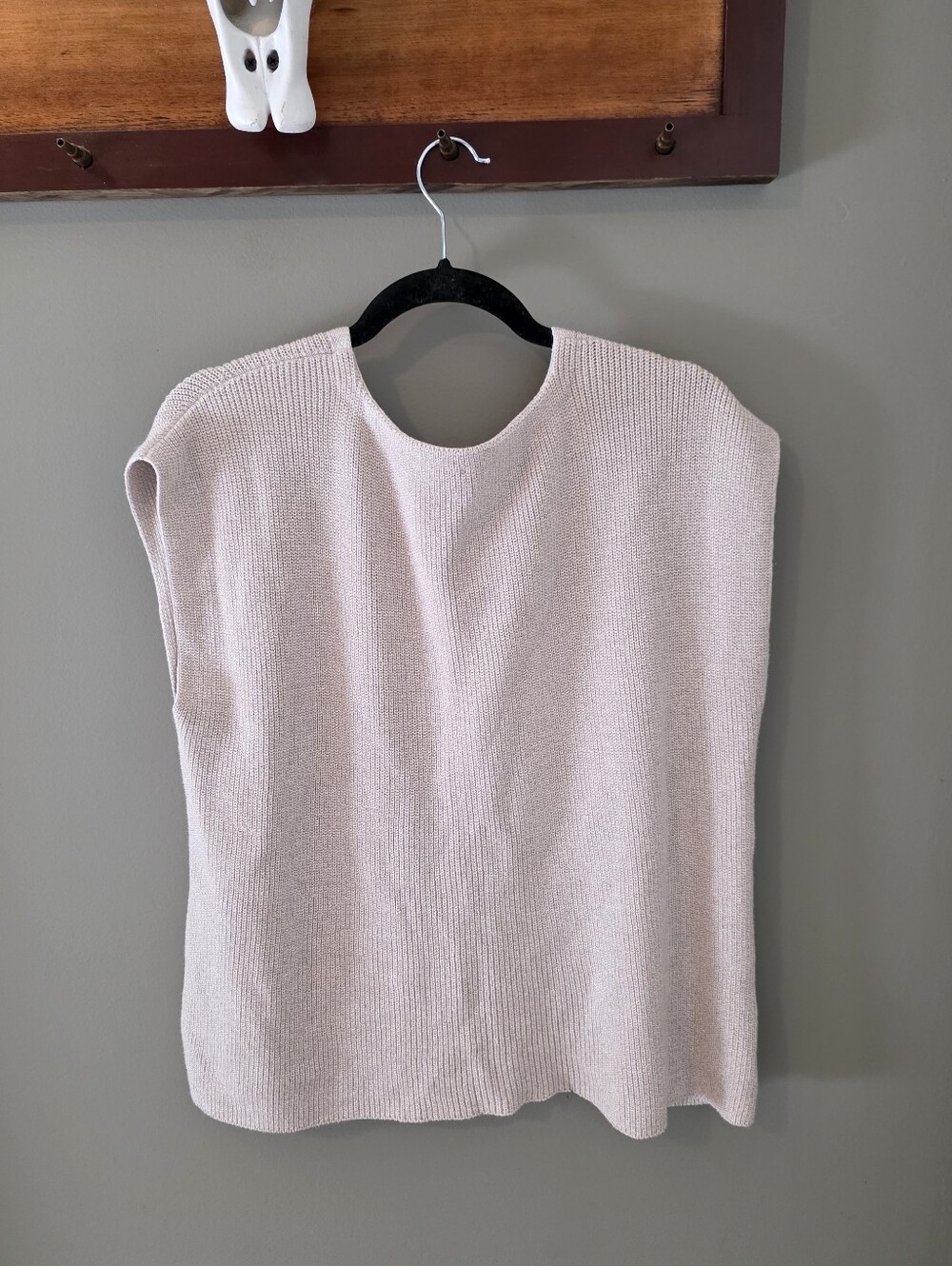 Eileen Fisher Sleeveless Grandpa Cardigan Slouchy Vest Size M Organic Cotton - Picture 4 of 12